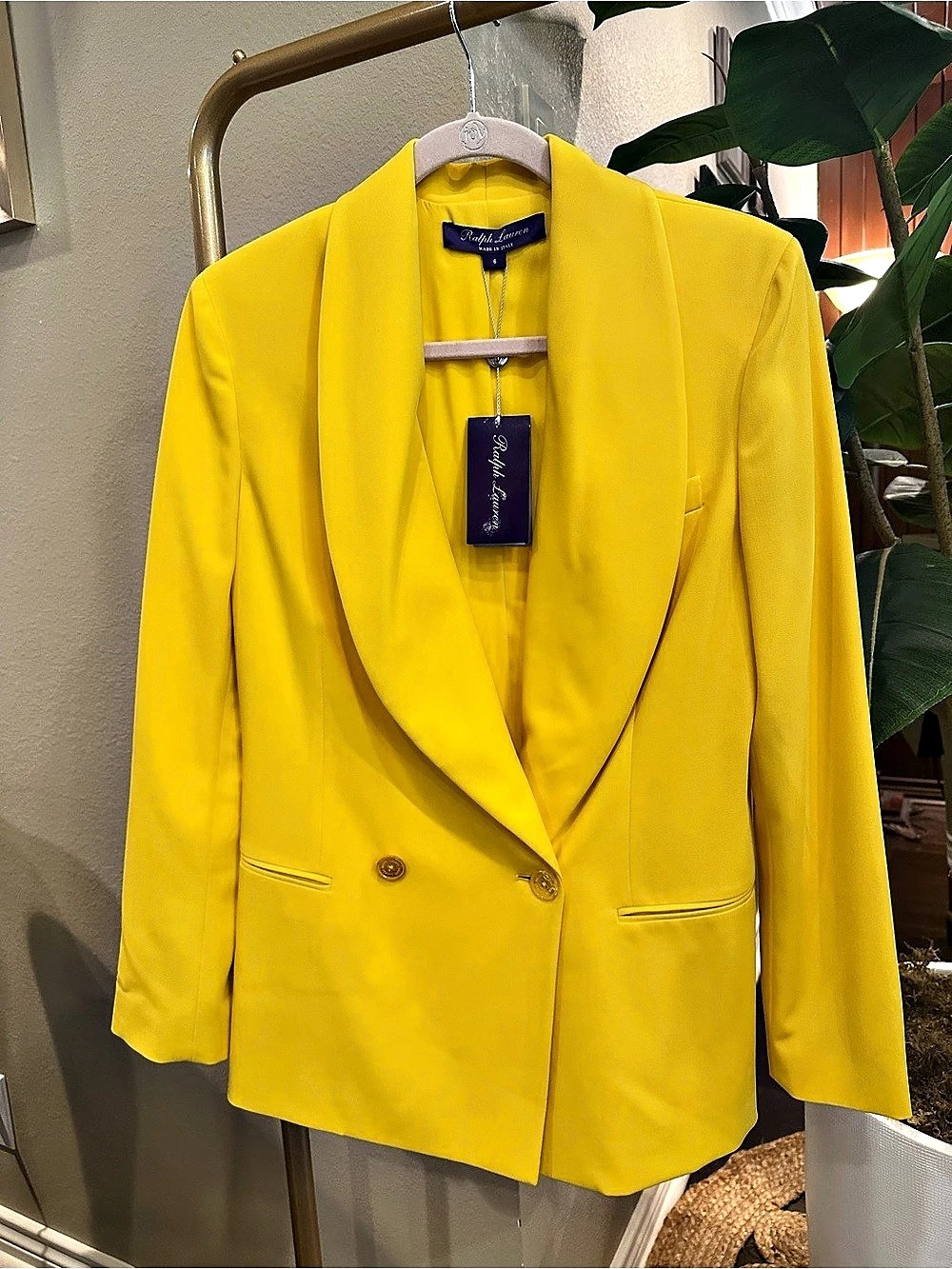 Ralph Lauren Purple Label Women's Yellow Blazer Size 6 NWT